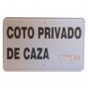 TABLILLA GALVANIZADA COTO PRIVADO DE CAZA